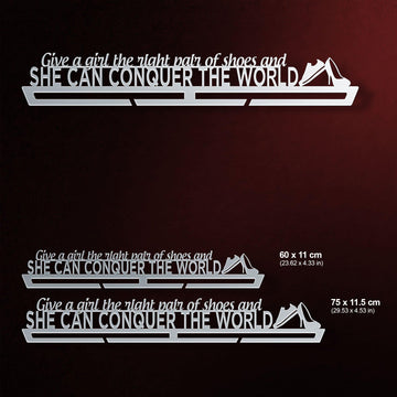 Give a Girl The Right Shoes, And She Can Conquer The World Medal Hanger Display-Medal Display-Victory Hangers®