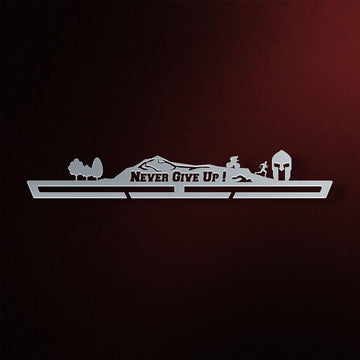 Never Give Up Trailscape Medal Hanger Display-Medal Display-Victory Hangers®