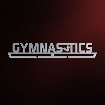 Stainless steel Gymnastics Medal Hanger Display MALE V1 with male gymnast silhouette, ideal for organizing gymnastics medals.