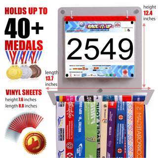 Race Bib Holder + Medal Hanger Display Rack V1