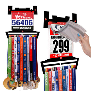 Race Bib Holder + Medal Hanger Display Rack V2 | Victory Hangers® Victory Medal Hangers®