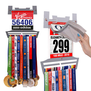 Race Bib Holder + Medal Hanger Display Rack V2 | Victory Hangers® Victory Medal Hangers®